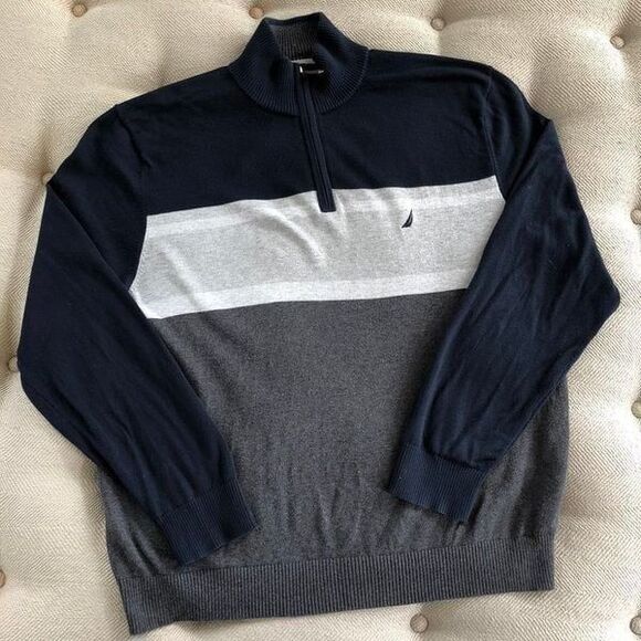 Nautica 1/4 Zip Lightweight Sweater XL - Picture 1 of 5